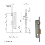 Cisa 44671-30-0 Serratura Infilare Montanti Alluminio