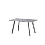 Tavolo Fisso Paros con Piano in Mdf Cemento e Gambe in Metallo Grigio Scuro 140x80cm-H75cm