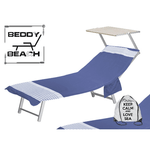 TELO MARE fouta LETTINO ALVIN BLU in cotone BEDDY BEACH © CON TASCHE MISURA CM. 75 X 195 e zaino SPIAGGIA