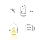 Faretto led incasso tondo colore bianco 230 volt potenza 2 watt bianco naturale 4.000k