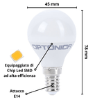 Lampadina led goccia e14 6watt resa 40watt risparmio energetico 4500k pezzi 10