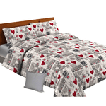 COPRIPIUMINO in flanella FLANELLATO Tirolese dis. TIROLO PATCHWORK CON CUSCINO ARREDO