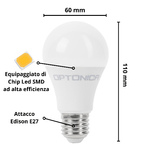 Lampadina led goccia e27 11watt resa 70watt risparmio energetico 2700k pezzi 10