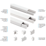 Canale bianco portacavi pvc rigido autoestinguente 40x17mm barra 2 metri