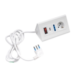 Multipresa da tavolo colore bianco ecova 2 posti 10/16 a con porta usb