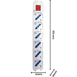 Multipresa elettrica ecova 6 ingressi universali 10/16a colore bianco