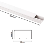 Canale bianco portacavi pvc rigido autoestinguente 80x60mm barra 2 metri