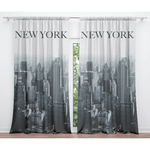 TENDA NEW YORK GRATTACIELI cm.160X300 confezionata MADE in ITALY misto lino