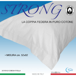 COPPIA federa per GUANCIALE STRONG tinta unita BIANCO cm. 52X82 made in Italiy