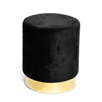 POUF Poggiapiedi Cilindro VELVET in Velluto Unito Nero