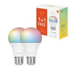 Hombli PROMO PACK 1+1 Lampadina Smart 9W Rgb + Cct E27 Multicolor Wi-Fi Compatibile con Alexa Google Siri