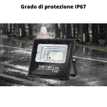 Proiettore led solare 60 watt nero policristallino ip67 6500k