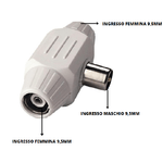 Adattatore triplo per cavi tv presa/presa/spina 9,5mm