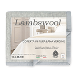 COPERTA in lana LAMBSWOOL GRIGIO MELANGE Matrimoniale 2 Piazze