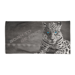 TELO MARE in spugna Leopardo BORN to BE FREE misura grande cm. 90 X 170