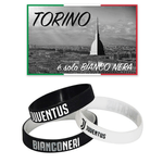 SET 3 BRACCIALETTI UFFICIALI JUVENTUS e cartolina TORINO È SOLO