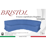 COPRIDIVANO ANGOLARE UNIVERSALE BRISTOL BLU UNITO