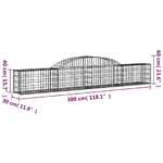 vidaXL Cesti Gabbioni ad Arco 12 pz 300x30x40/60 cm Ferro Zincato