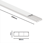 Canale bianco portacavi pvc rigido autoestinguente 60x17mm barra 2 metri