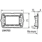 Bticino livinglight supporto plastica blu scatola 3 moduli ln4703