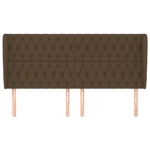 Testiera ad Orecchio Marrone Scuro 203x23x118/128 cm in Tessuto