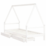 vidaXL Giroletto Bambini con Cassetti Bianco 90x190 cm Massello Pino