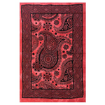 COPRITUTTO TELO ARREDO COPRIDIVANO COTONE CON FRANGE MISURA 140x230 Big Pasley Rosso