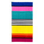 Telo Mare Fantasia Rigato Surfing MultiColor 90x165cm Asciugamano Spiaggia 100% Cotone