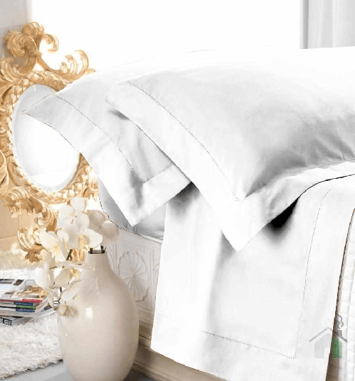 COMPLETO-LENZUOLA-MATRIMONIALE-CAVALIERI-PURO-RASO-DI-COTONE-COLLEZIONE-GINEVRA-colore-Bianco