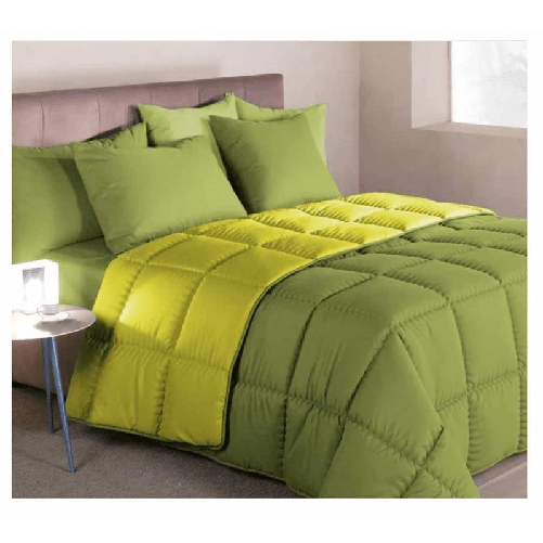 CALEFFI-TRAPUNTA-MODERN-LETTO-1-PIAZZA-E-MEZZA-TINTA-UNITA-DOUBLE-FACE-colore-Verde