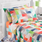 Gabel Completo Lenzuola Letto 1 Piazza e Mezza Evolution cotone colore Multicolor