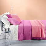 CALEFFI-RODEO-ELEGANTE-COPRILETTO-PRIMAVERILE-LETTO-MATRIMONIALE-PIQUET-COTONE-colore-Fucsia