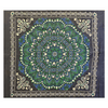 COPRITUTTO-TELO-ARREDO-COPRIDIVANO-COTONE-MISURA-210x230-Fleurs-Dorato-Nero-Verde
