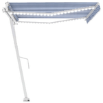 Tenda-Automatica-con-Sensore-Vento-e-LED-450x300-cm-Blu-Bianca