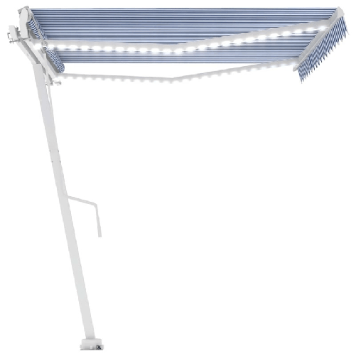 Tenda-Automatica-con-Sensore-Vento-e-LED-450x300-cm-Blu-Bianca