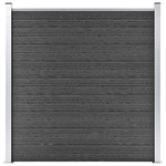 vidaXL-Pannello-di-Recinzione-in-WPC-180x186-cm-Nero