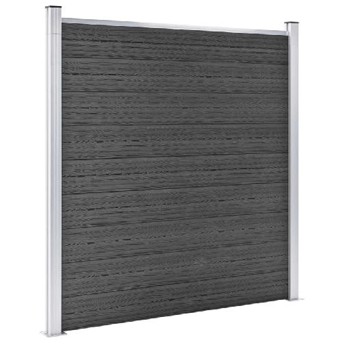 vidaXL-Pannello-di-Recinzione-in-WPC-180x186-cm-Nero