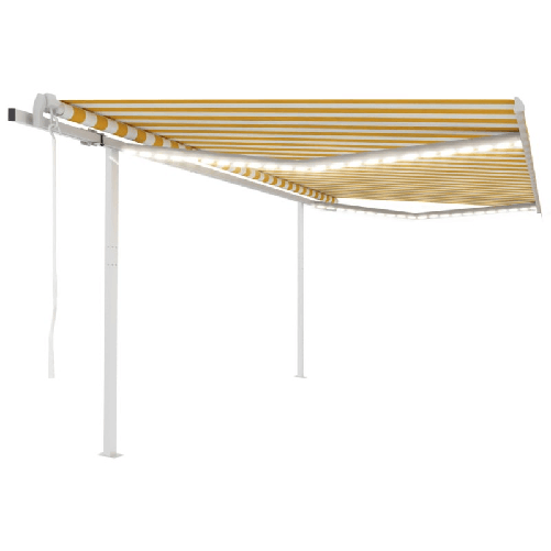 Tenda-Automatica-con-Sensore-Vento-LED-45x3-m-Gialla-e-Bianca