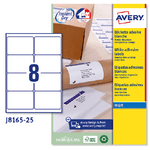 Avery Etichetta adesiva J8165 bianca 25fg A4 99,1x67,7mm (8et/fg) inkjet Avery