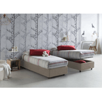 Talamo Italia Letto singolo Dmeol, Letto contenitore con rivestimento in tessuto