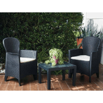 Dmora Set salotto da esterno Dzucco, Set da giardino con 2 poltrone ed 1 tavolino