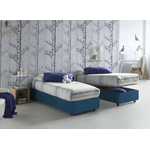 Talamo Italia Letto singolo Dgalle, Letto contenitore con rivestimento in tessuto