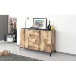 Dmora Credenza Ddybal, Madia da cucina a 3 ante e 1 cassetto, Buffet da soggiorno, Madia da cucina