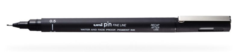 Pin-fineliner-nero-punta-0.5mm-Uni-Mitsubishi