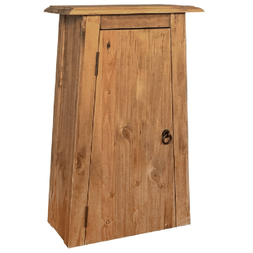 vidaXL Mobile da Bagno a Parete in Legno Massello di Pino 42x23x70 cm
