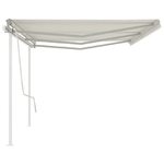 Tenda da Sole Retrattile Manuale con Pali 6x3m Crema