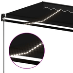 vidaXL Tenda da Sole Retrattile Manuale con LED 500x350 cm Antracite