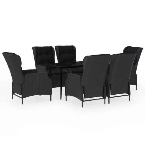 vidaXL Set Mobili da Pranzo per Giardino 7 pz Grigio Scuro