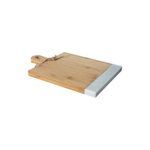 Tagliere Rettangolare con Manico a Servire in Marmo-Bamboo cm 35x24x1,8