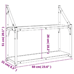 vidaXL Scaffale Parete 2 Ripiani Grigio Sonoma 60x21x51 cm Multistrato